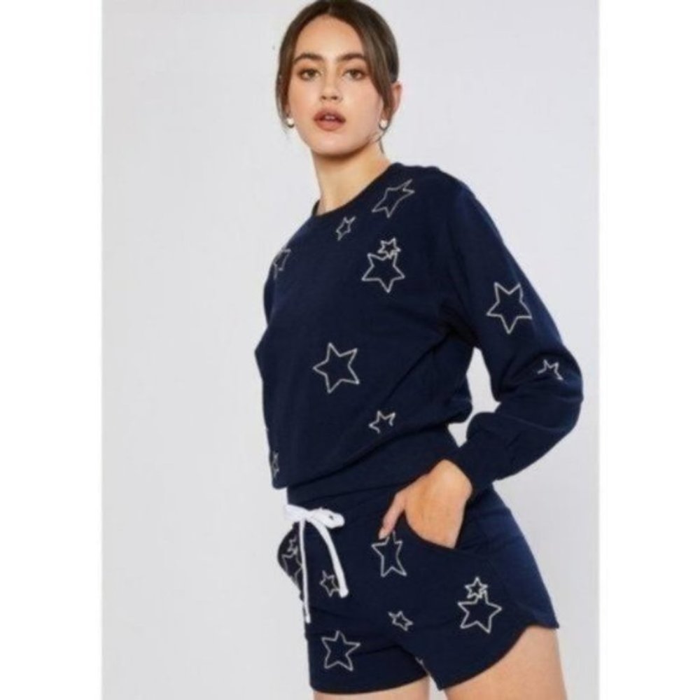 🆕Fleece Sweatshirt with Star Embroidery